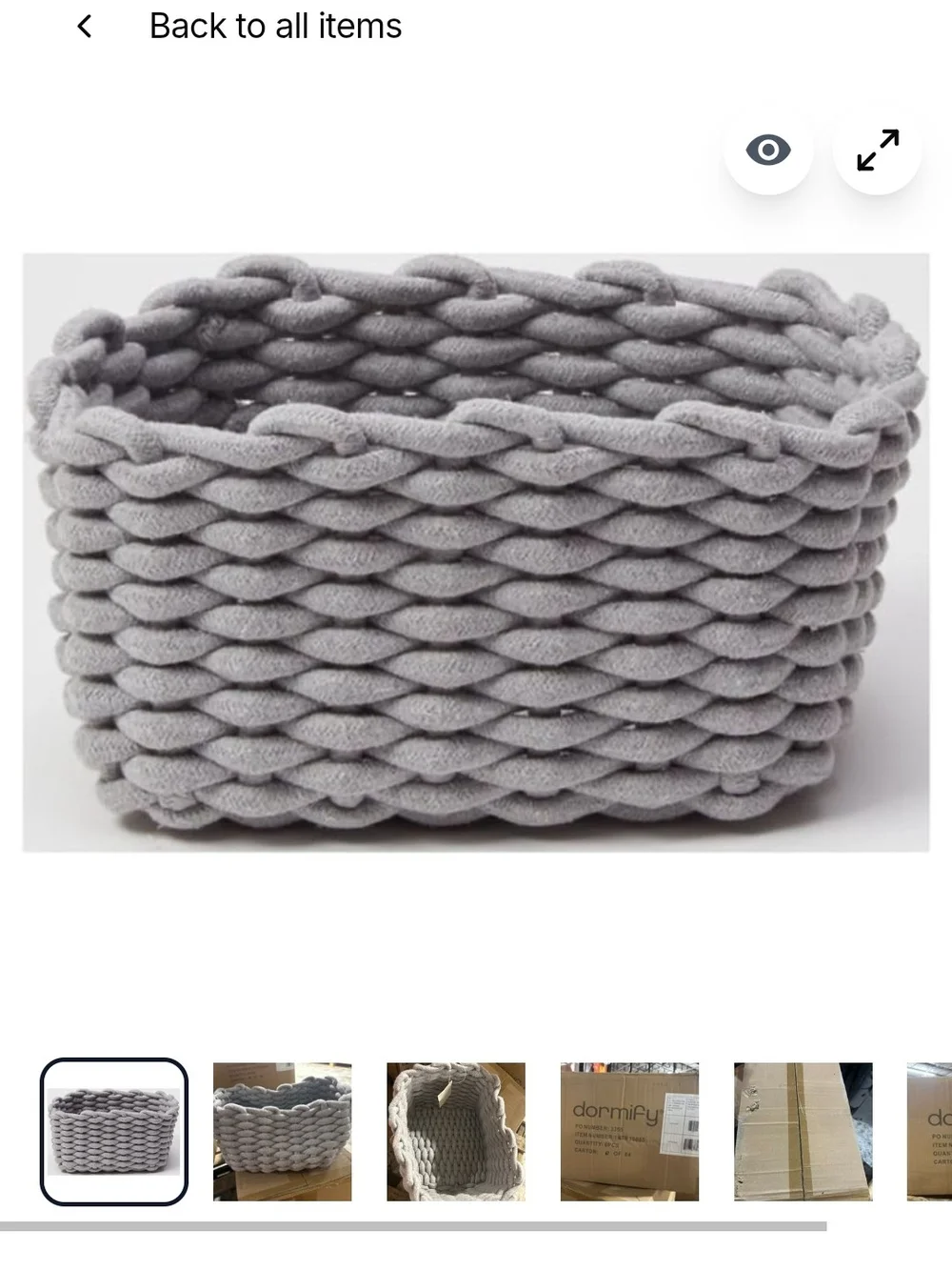 ( 6)Soft Knit Gray Storage Basket - Brand Unspecified